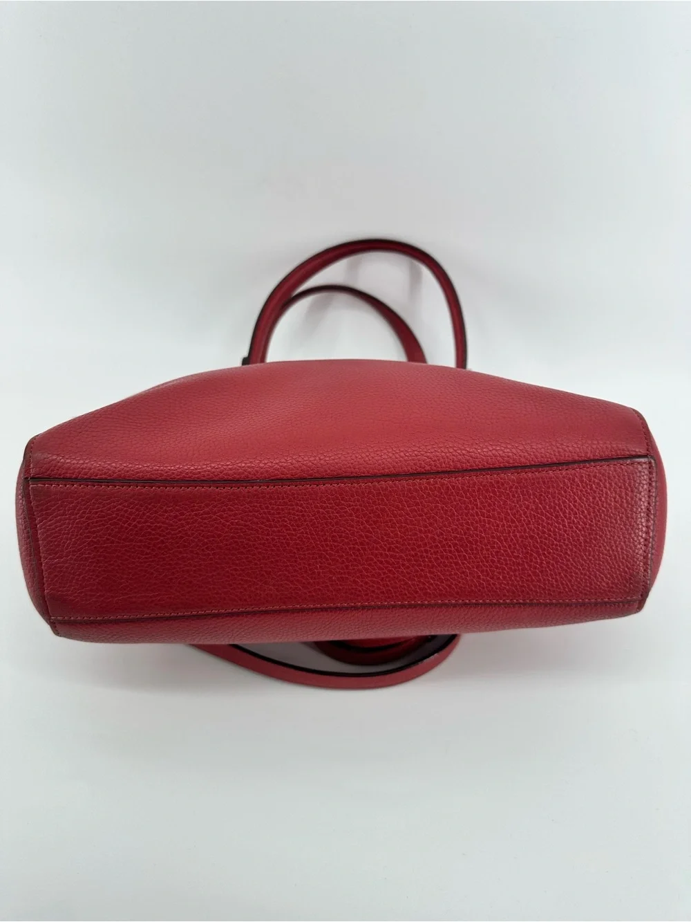 Coach Red Pebbled Leather Prairie Satchel with Crossbody Strap